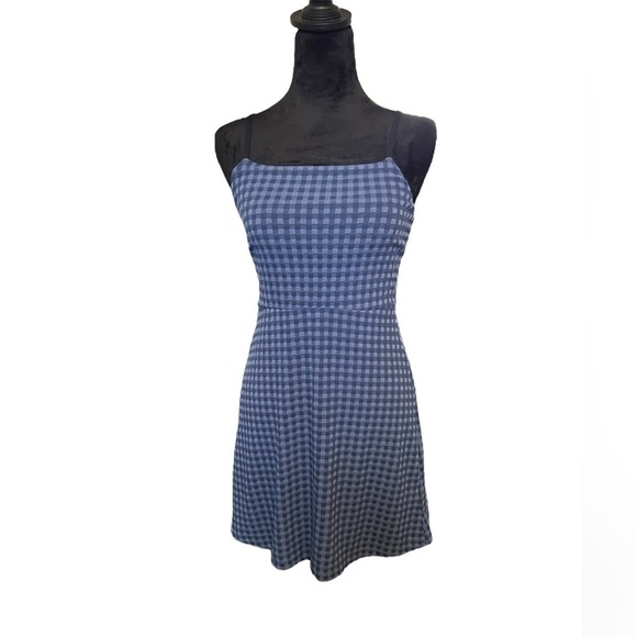 Urban outfitters Blue plaid mini dress small - Picture 1 of 6